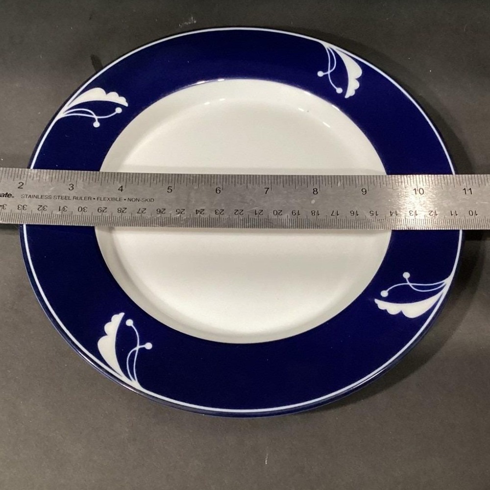 Dansk Flora Indigo Salad Plates Set of 2 ~  8 7/8 " - Picture 2 of 11